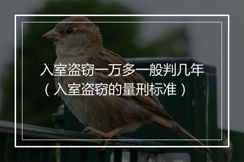 入室盗窃一万多一般判几年（入室盗窃的量刑标准）