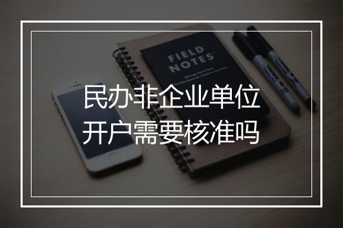 民办非企业单位开户需要核准吗