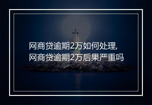 网商贷逾期2万如何处理,网商贷逾期2万后果严重吗