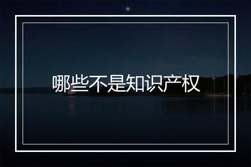 哪些不是知识产权