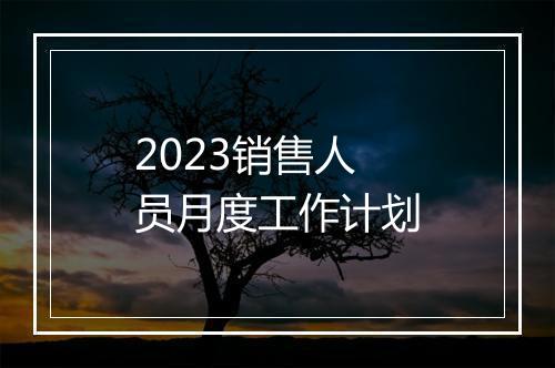 2023销售人员月度工作计划