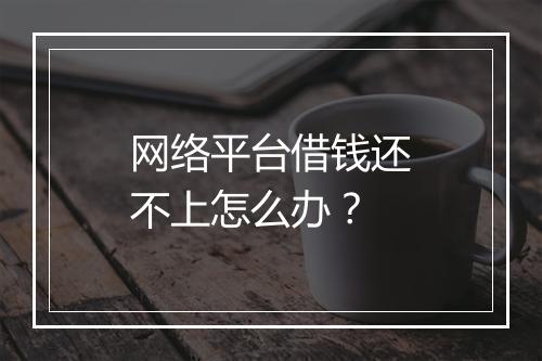 网络平台借钱还不上怎么办？