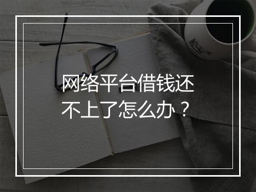 网络平台借钱还不上了怎么办？