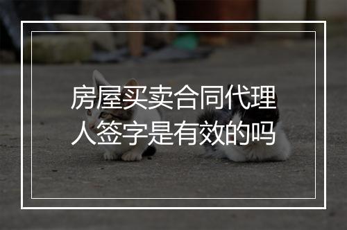 房屋买卖合同代理人签字是有效的吗