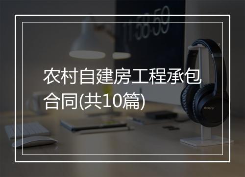 农村自建房工程承包合同(共10篇)