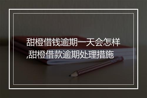 甜橙借钱逾期一天会怎样,甜橙借款逾期处理措施