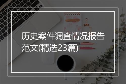 历史案件调查情况报告范文(精选23篇)