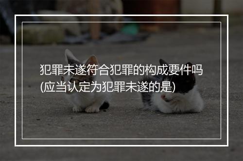 犯罪未遂符合犯罪的构成要件吗(应当认定为犯罪未遂的是)