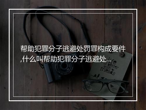 帮助犯罪分子逃避处罚罪构成要件,什么叫帮助犯罪分子逃避处罚罪