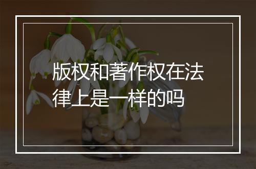 版权和著作权在法律上是一样的吗