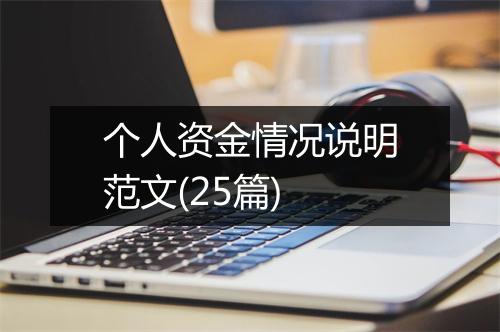 个人资金情况说明范文(25篇)