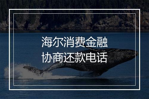 海尔消费金融协商还款电话