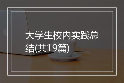 大学生校内实践总结(共19篇)