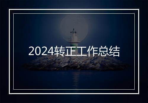 2024转正工作总结