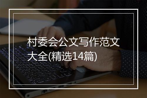 村委会公文写作范文大全(精选14篇)
