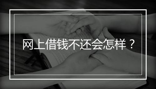 网上借钱不还会怎样？