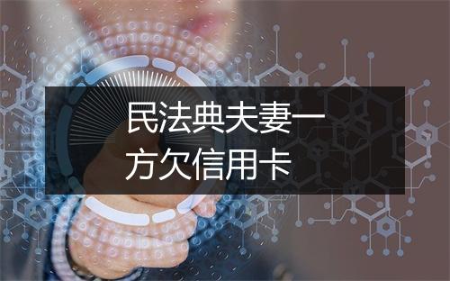 民法典夫妻一方欠信用卡