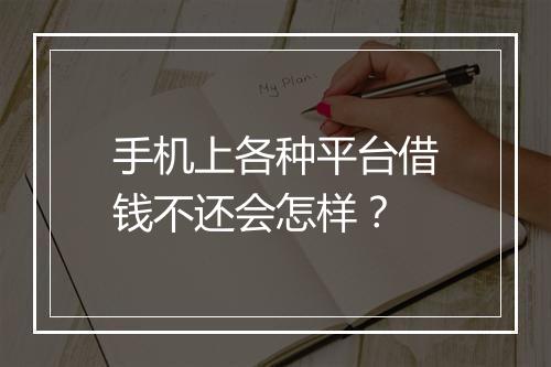 手机上各种平台借钱不还会怎样？