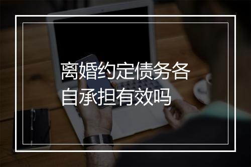 离婚约定债务各自承担有效吗