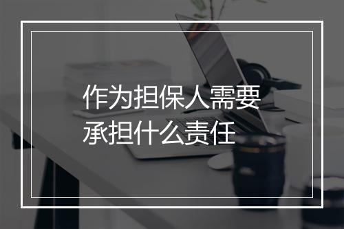 作为担保人需要承担什么责任
