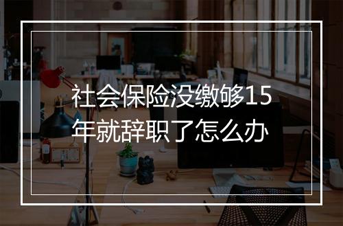 社会保险没缴够15年就辞职了怎么办