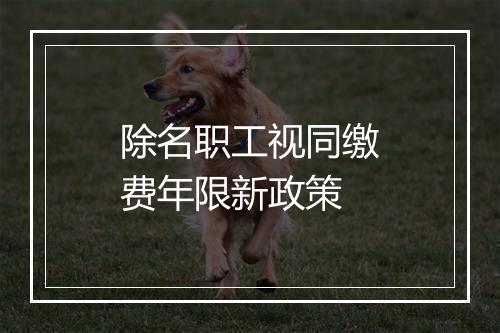 除名职工视同缴费年限新政策
