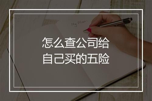 怎么查公司给自己买的五险