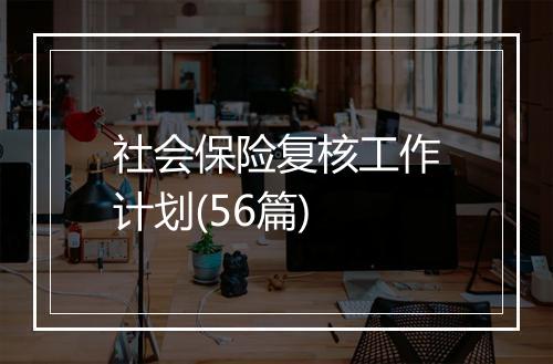 社会保险复核工作计划(56篇)