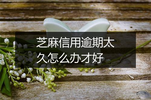 芝麻信用逾期太久怎么办才好