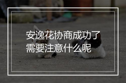 安逸花协商成功了需要注意什么呢