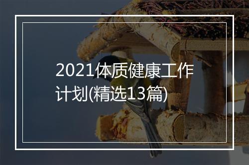 2021体质健康工作计划(精选13篇)