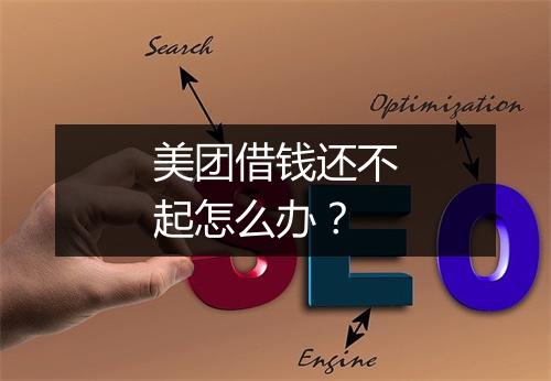 美团借钱还不起怎么办？