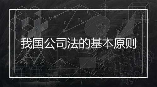 我国公司法的基本原则