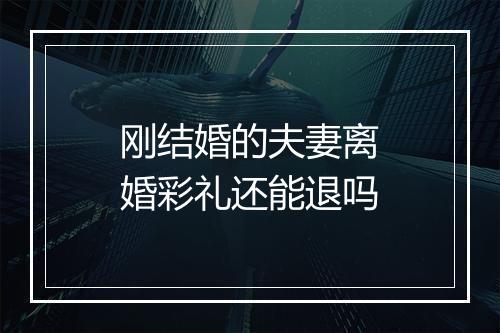 刚结婚的夫妻离婚彩礼还能退吗