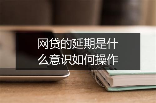 网贷的延期是什么意识如何操作