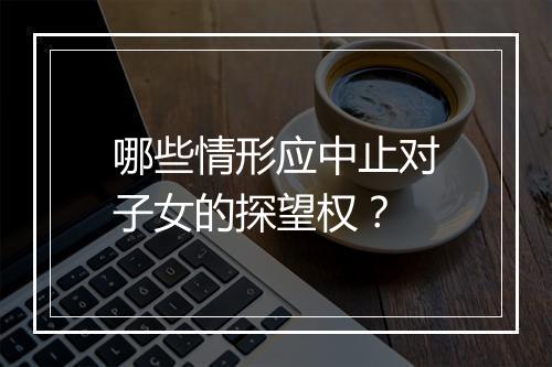 哪些情形应中止对子女的探望权？