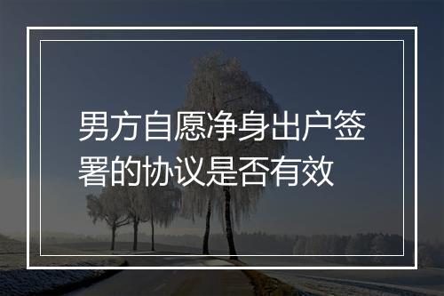 男方自愿净身出户签署的协议是否有效