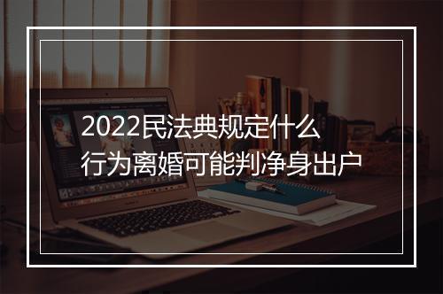 2022民法典规定什么行为离婚可能判净身出户