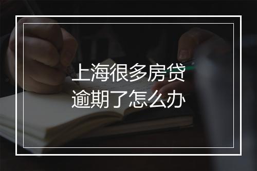 上海很多房贷逾期了怎么办