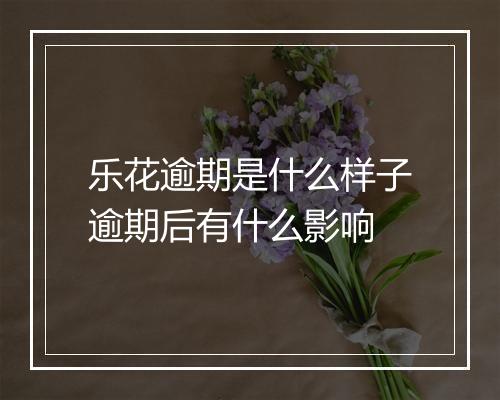 乐花逾期是什么样子逾期后有什么影响
