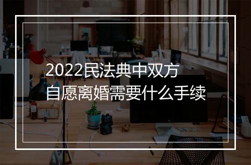 2022民法典中双方自愿离婚需要什么手续