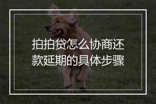 拍拍贷怎么协商还款延期的具体步骤