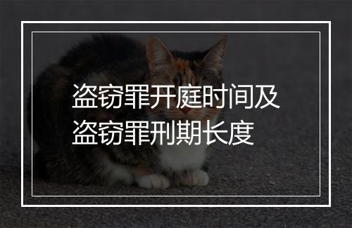 盗窃罪开庭时间及盗窃罪刑期长度