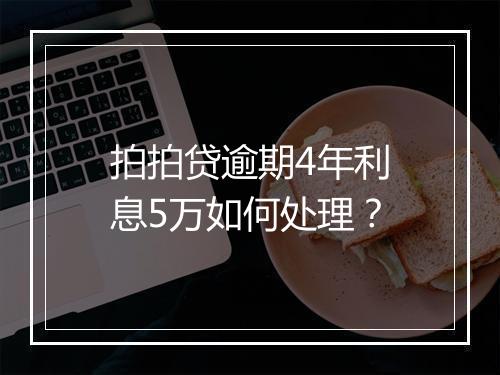 拍拍贷逾期4年利息5万如何处理？