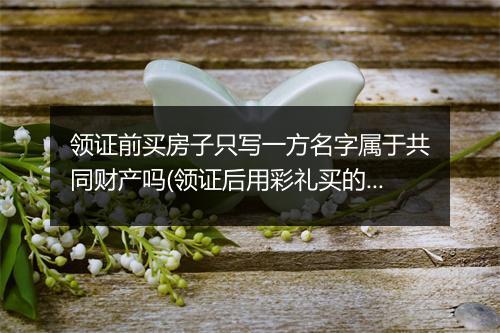 领证前买房子只写一方名字属于共同财产吗(领证后用彩礼买的车属于婚前财产还是婚后共同财产)