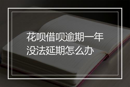 花呗借呗逾期一年没法延期怎么办