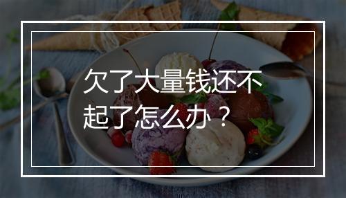 欠了大量钱还不起了怎么办？