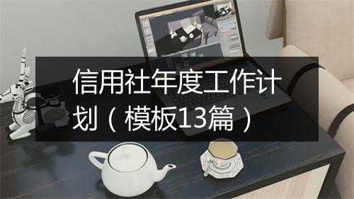 信用社年度工作计划（模板13篇）