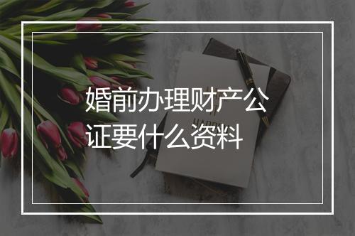 婚前办理财产公证要什么资料