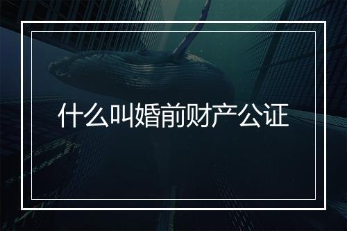 什么叫婚前财产公证